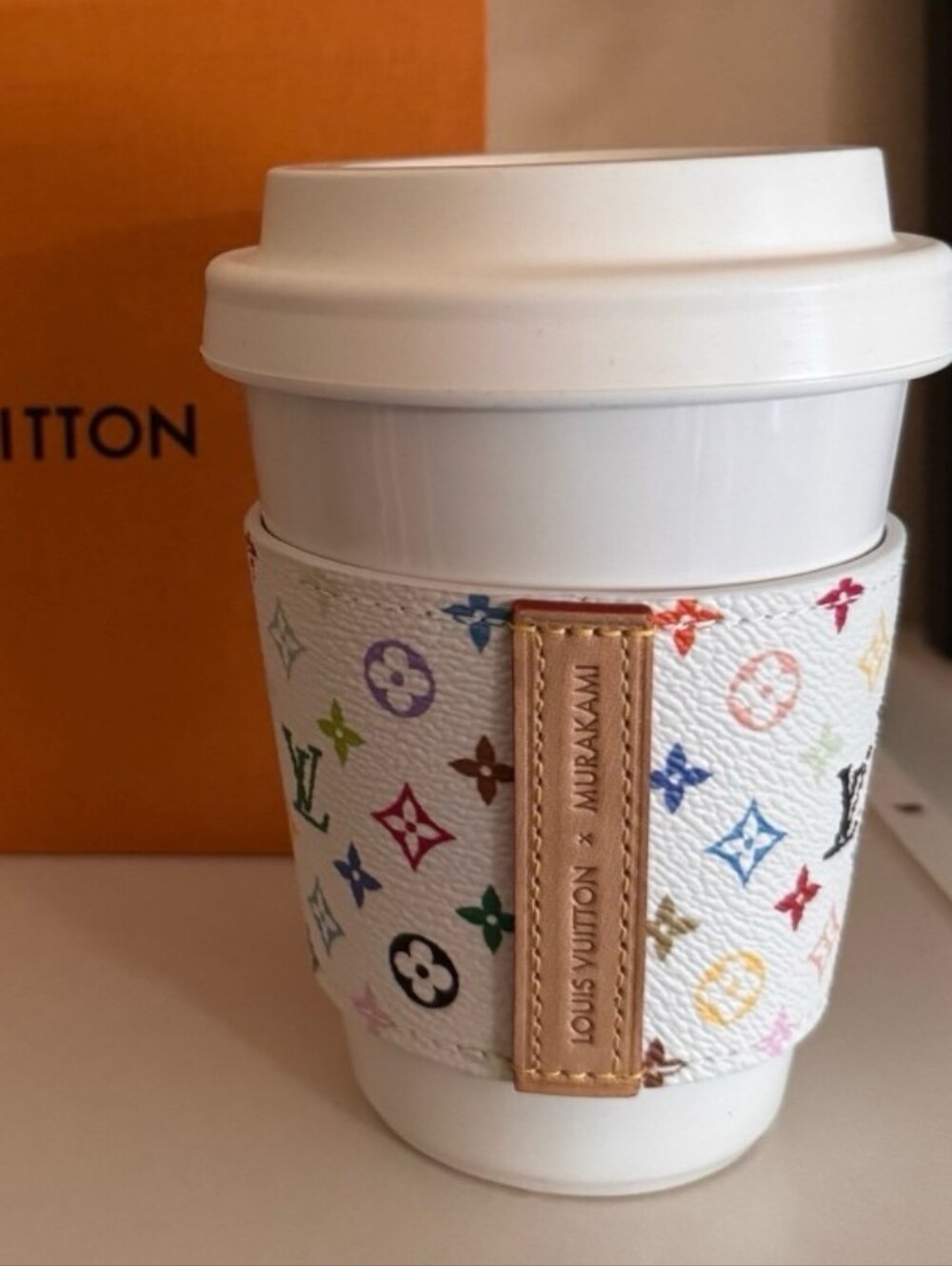 Louis Vuitton X Murakami White Multicolor Monogram Cup Sleeve Ceramic Mug - Picture 2 of 12